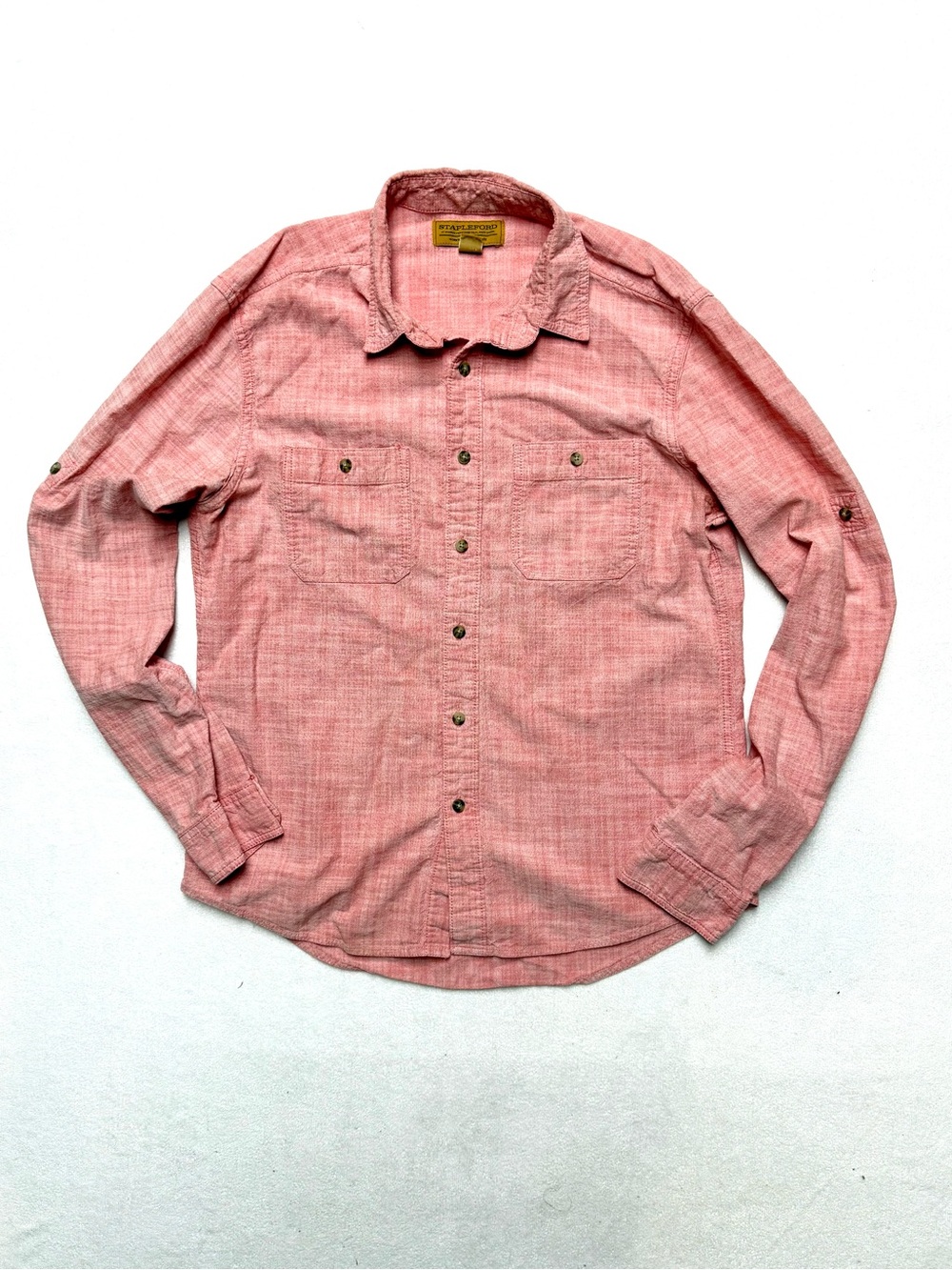 Women’s Salmon Button-Down Shirt with Chest Pockets
